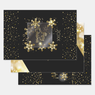 Happy New Year 20XX & Gold Weihnachten Luxus Geschenkpapier Set