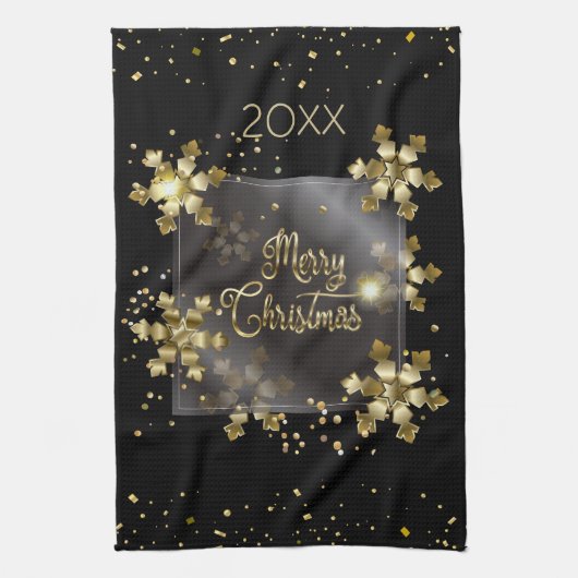 Happy New Year 20XX & Gold Weihnachten Luxus Geschirrtuch (Vertikal)