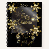 Happy New Year 20XX & Gold Weihnachten Luxus Notizblock (Vorderseite)