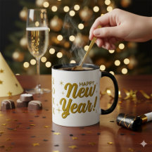 Happy New Year 20XX Große Combo-Tasse mit 11 oz