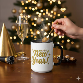 Happy New Year 20XX Große Combo-Tasse mit 15 oz Tasse