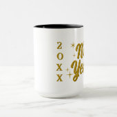 Happy New Year 20XX Große Combo-Tasse mit 15 oz Tasse (Zentrum)