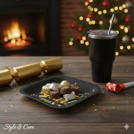 Happy New Year 20YY Custom Square Pappteller