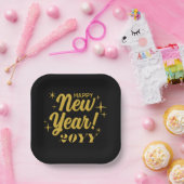 Happy New Year 20YY Custom Square Pappteller (Party)