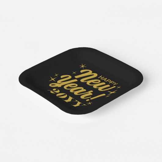 Happy New Year 20YY Custom Square Pappteller (Gewinkelt)