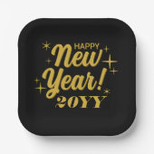 Happy New Year 20YY Custom Square Pappteller (Vorderseite)