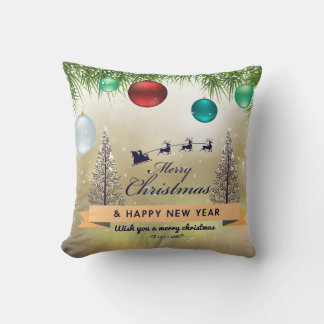 Happy New Year 25 Dezember Print Throw Pillows Kissen