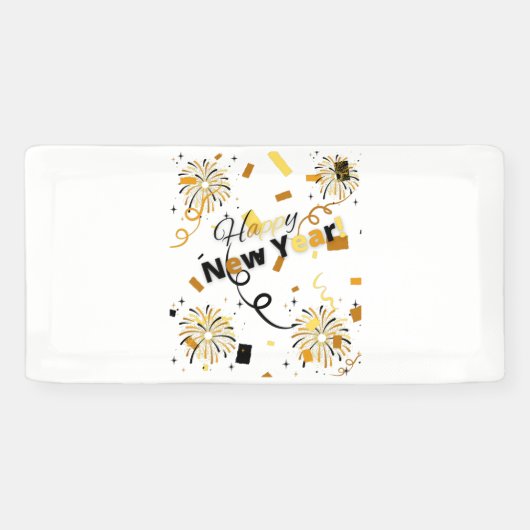 Happy New Year 2x1 Vinyl Banner (Horizontal)