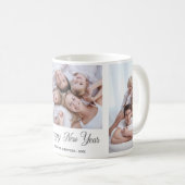Happy New Year 4 Foto Collage Modern Kaffeetasse (VorderseiteRechts)