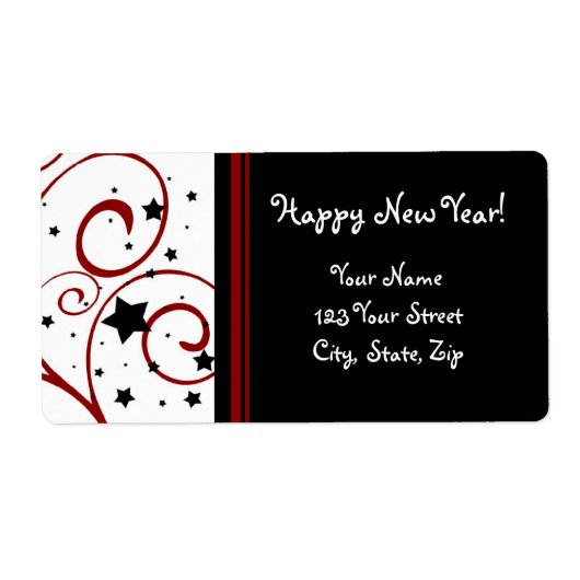 Happy New Year Address Labels (Vorne)