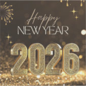 Happy New Year Aesthetic Sticker (Vorderseite)