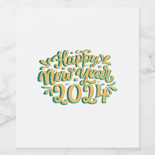 Happy New Year and a shiny 2024 Weinetikett (Einzelnes Label)
