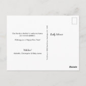 Happy New Year Ankündigung zur Geburt Postkarte (Rückseite)