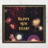 Happy New Year (anpassbar) Schaumweinetikett (Einzelnes Label)