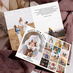 Happy New Year arch year in review 15 Fotos schwar Feiertagskarte