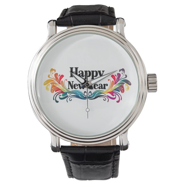 Happy New Year Armbanduhr (Vorderseite)