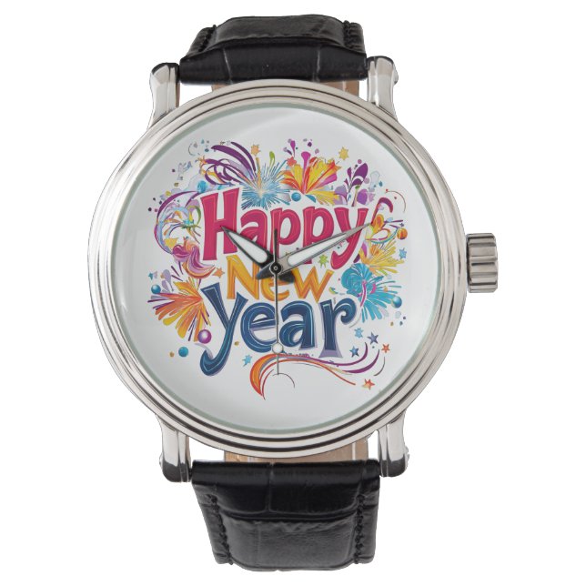 Happy New Year Armbanduhr (Vorderseite)