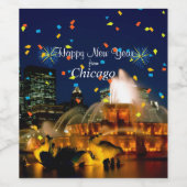 Happy New Year aus Chicago Weinetikett (Einzelnes Label)