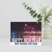 Happy New Year Australia Perth Fireworks Foto Postkarte (Stehend Vorderseite)