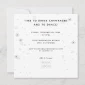 Happy New Year B&W Handgezeichnete Tanzkönigin Einladung (Rückseite)