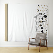 Happy New Year Backdrop Fotos Gold Schwarz-weiß Wandteppich (Beispiel (Horizontal))