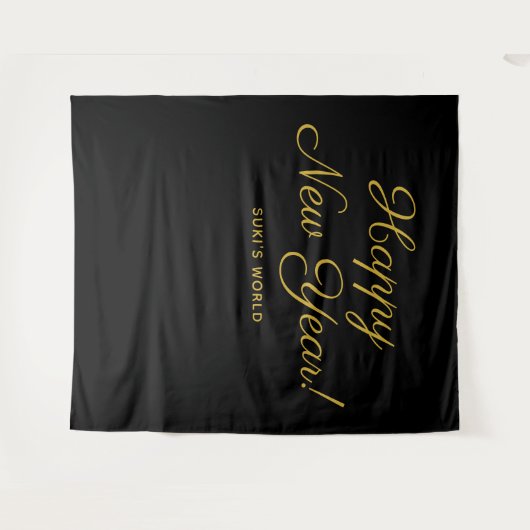 Happy New Year Backdrop Tapestry Wandteppich (Vorderseite (Horizontal))