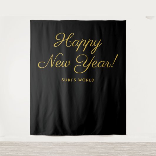 Happy New Year Backdrop Tapestry Wandteppich (Vorderseite)