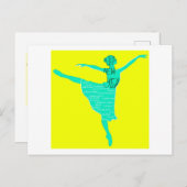 Happy New Year Ballet Dancer Art Postkarte (Vorne/Hinten)