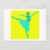 Happy New Year Ballet Dancer Art Postkarte (Vorderseite)