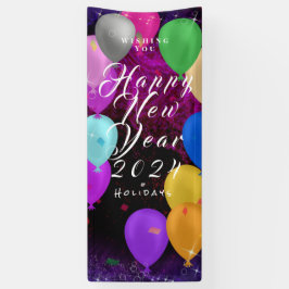 Happy New Year Balloon Banner