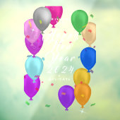 Happy New Year Balloon Banner Fensteraufkleber (Blatt 3)