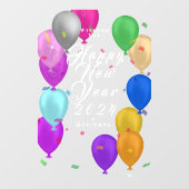 Happy New Year Balloon Banner Fensteraufkleber (Blatt)