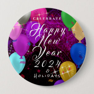 Happy New Year Balloon Button