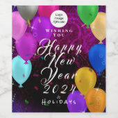 Happy New Year Balloon Corporate Weinetikett (Einzelnes Label)