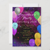 Happy New Year Balloon Einladung (Vorderseite)