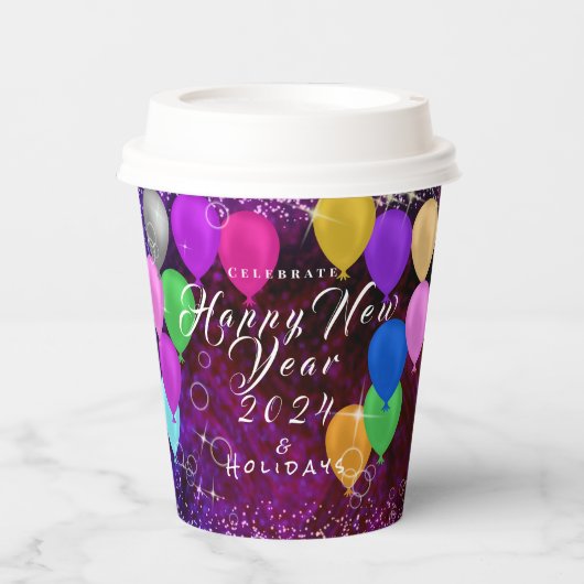 Happy New Year Balloon Pappbecher (Vorderseite)
