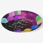 Happy New Year Balloon Pappteller (Schrägansicht)