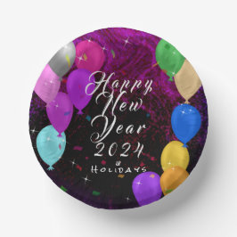 Happy New Year Balloon Pappteller