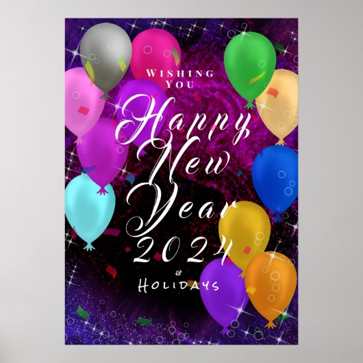 Happy New Year Balloon Poster (Vorne)