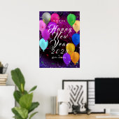 Happy New Year Balloon Poster (Heimbüro)