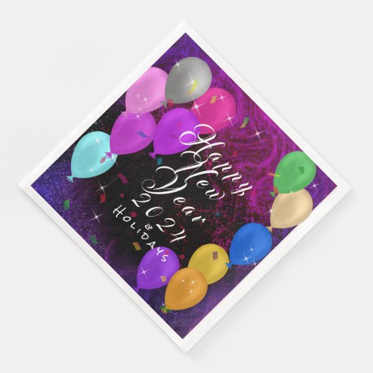 Happy New Year Balloon Serviette (Ecke)