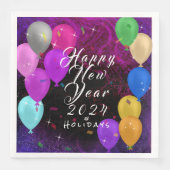 Happy New Year Balloon Serviette (Vorderseite)