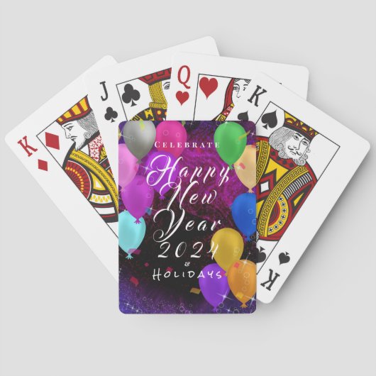 Happy New Year Balloon Spielkarten (Rückseite)