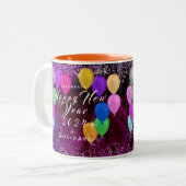 Happy New Year Balloon Zweifarbige Tasse (Vorderseite Links)
