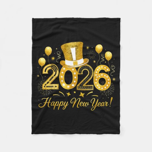 Happy New Year Balloons Party 2026 Together Family Fleecedecke (Vorderseite)