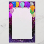 Happy New Year Balloons Stationery Paper (Vorderseite)