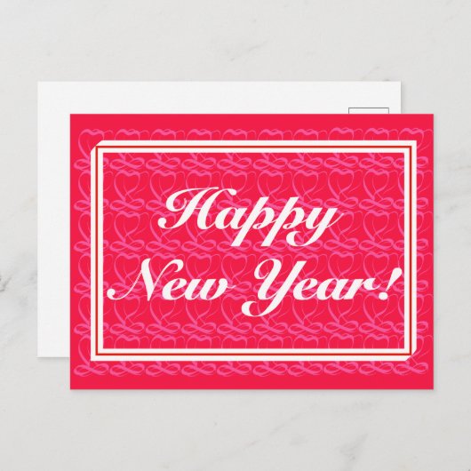 Happy New Year ~band heart ~ Postkarte (Vorne/Hinten)