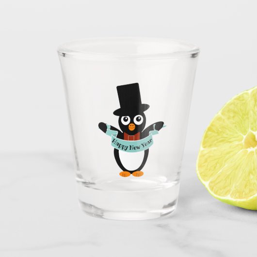 Happy New Year Banner Shot Glass Schnapsglas (Vorderseite)