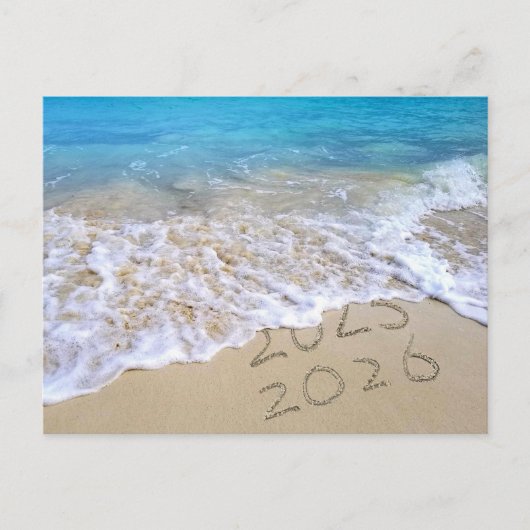 Happy New Year Beach Postkarte (Vorderseite)