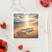 Happy New Year Beach Sunrise Serviette (Beispiel)
